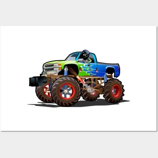 Cartoon Monster truck Posters and Art